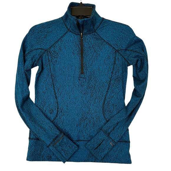 Lululemon Rush Hour Running Luon Spray Jacquard Shocking Blue Rulu 4 Pullover - Picture 1 of 11